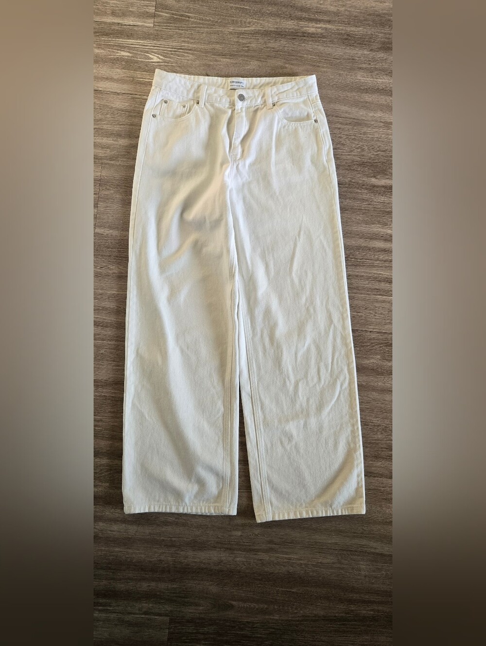 Peppermayo White High Rise Wide Leg Jeans Size 6